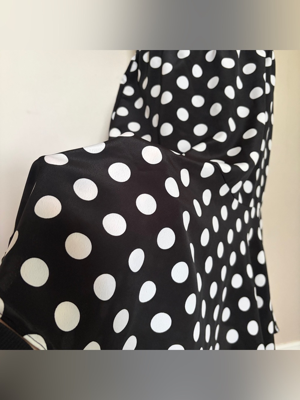 Vintage Daniel Laurent Black Polka Dot Skirt 90s Classic Retro - Picture 7 of 9